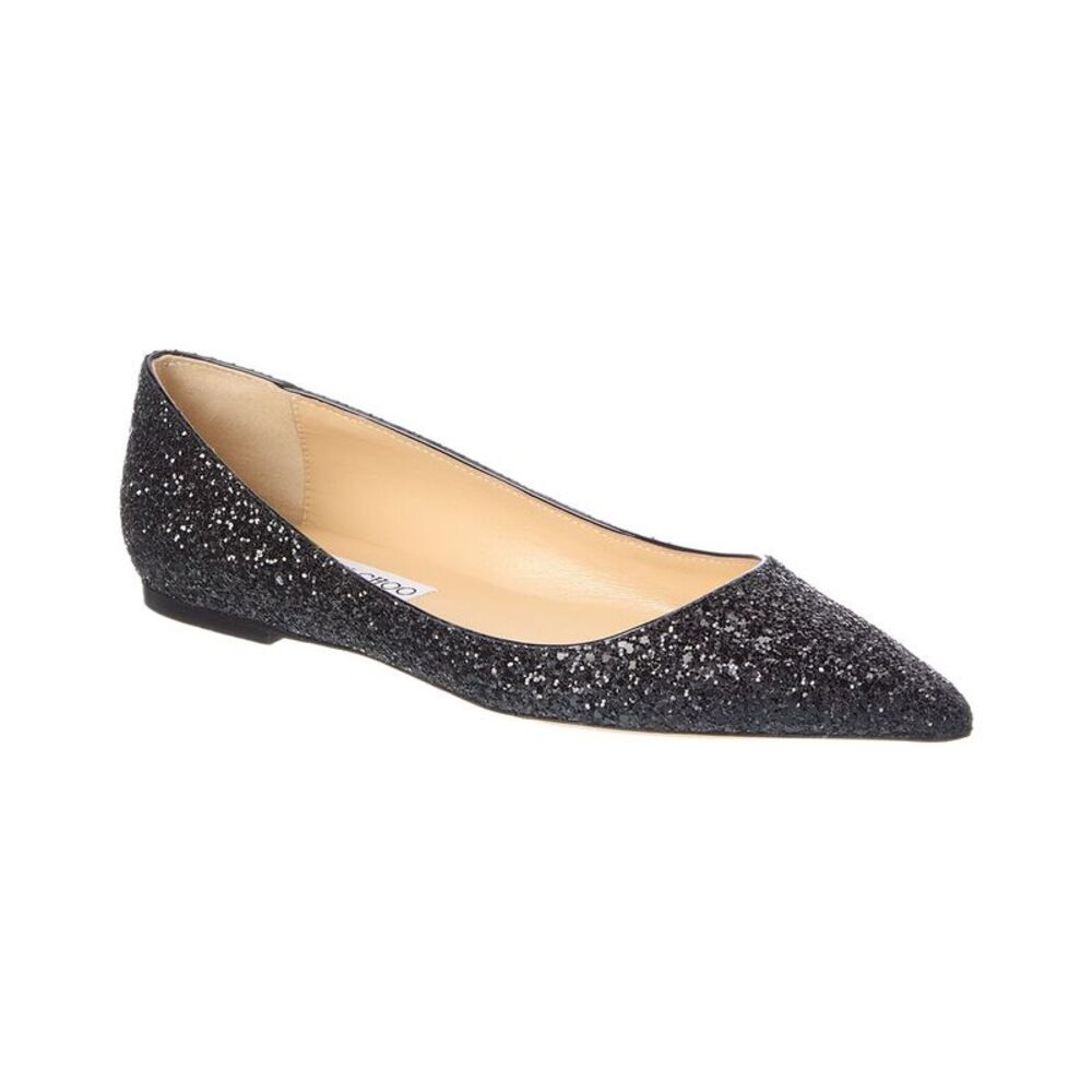 Jimmy Choo Leather Flat, Black
